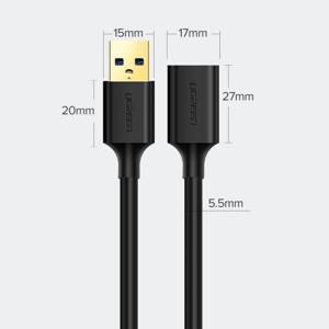 Obrazek Ugreen kabel przewód przedłużacz 3M przejściówka USB 3.0 żeński-USB męski