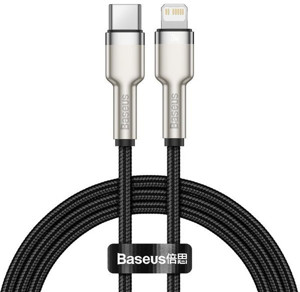 Obrazek KABEL BASEUS CAFULE METAL 20W 1M USB-C/LIGHTNING BLACK