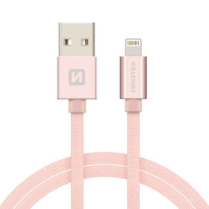 Obrazek KABEL SWISSTEN LIGHTNING 3A 2M ROSE/GOLD