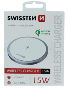 Obrazek Ładowarka BEZPRZEWODOWA SWISSTEN 15W WHITE