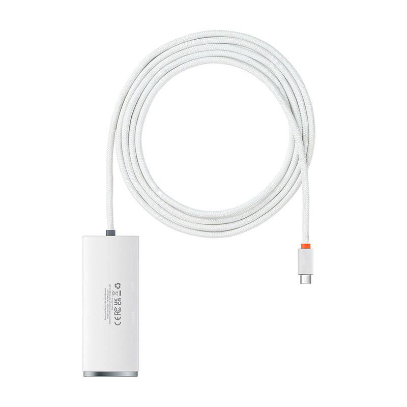 Obrazek HUB BASEUS LITE SERIES 4w1 2M USB-C DO 4xUSB 3.0 WHITE