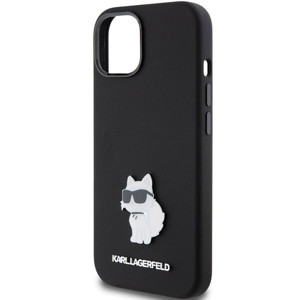 Obrazek KARL LAGERFELD IPHONE 15 PLUS CHOUPETTE METAL PIN KLHCP15MSMHCNPK BLACK