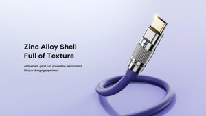 Obrazek KABEL REMAX WEFON SERIES 100W ZINC ALLOY USB-C/USB-C RC-C055 PURPLE