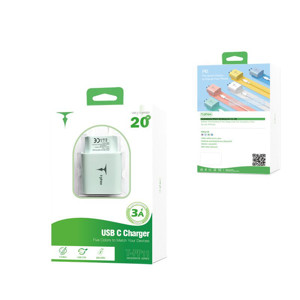 Obrazek Ładowarka sieciowa T-PHOX MODERATE SERIES T-PP11 20W + KABEL USB-C/USB-C 60W GREEN