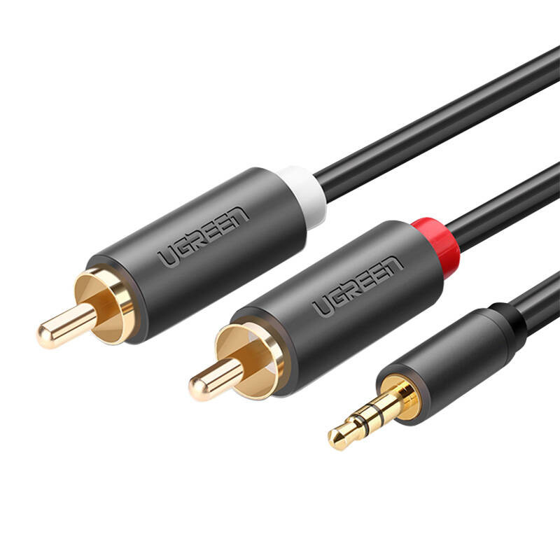 Obrazek Ugreen kabel przewód audio 3,5mm mini jack męski AV102 2RCA męski 3m - szary