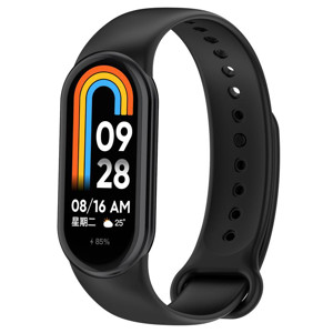 Obrazek Pasek Silikonowy Mi Band 8 / M8 (5), BLACK / CZARNY