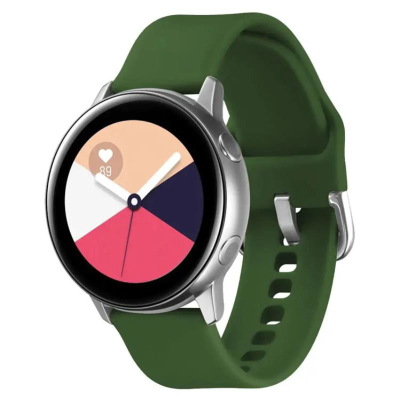 Obrazek SILIKONOWA OPASKA DO SMARTWATCH 20MM UNIWERSALNA, DARK GREEN / ZIELONY