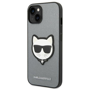 Obrazek KARL LAGERFELD IPHONE 14 PLUS CHOUPETTE HEAD PATCH KLHCP14MSAPCHG SILVER