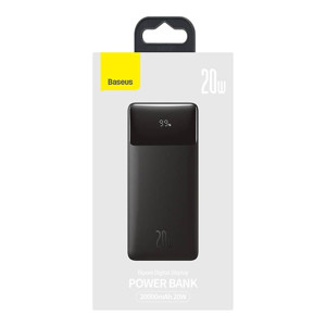 Obrazek POWERBANK BASEUS BIPOW 20000mAh 20W 2xUSB USB-C BLACK