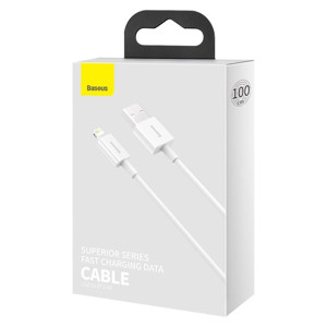 Obrazek KABEL BASEUS SUPERIOR SERIES 2.4A 1M USB/LIGHTNING WHITE