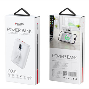 Obrazek Yesido Powerbank YP45 10 000 mAh 22.5W + PD20W + 15W MagSafe, LED, WHITE/BIAŁY