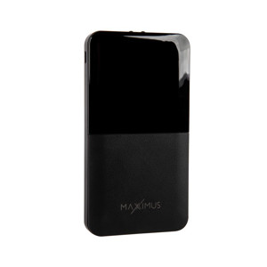 Obrazek POWERBANK MX ROTH 10 000 mAh, 2xUSB, 10W Li-Po, BLACK / CZARNY, + kabel microUSB