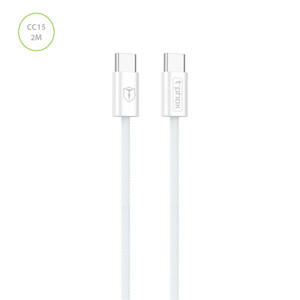 Obrazek KABEL T-PHOX CC15 SERIES USB-C/USB-C 60W 3A 2M WHITE