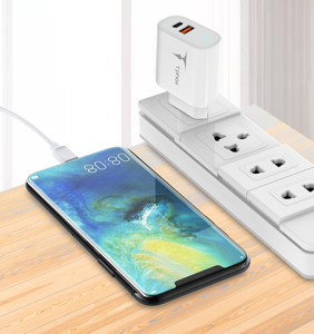 Obrazek Ładowarka sieciowa T-PHOX GLORY 45W USB/USB-C WHITE