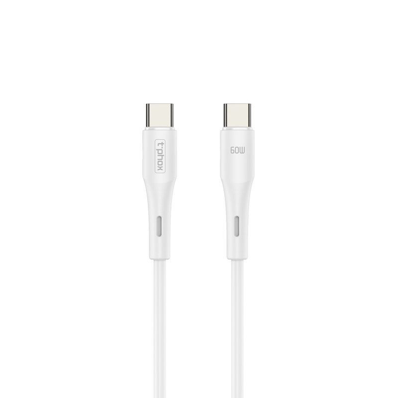 Obrazek KABEL T-PHOX GENTLE USB-C/USB-C 60W 1M WHITE