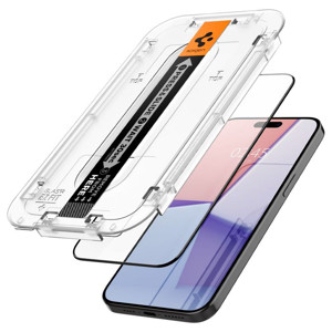 Obrazek SPIGEN GLAS.TR EZ FIT FC IPHONE 15 PRO MAX 2-PACK BLACK + ADAPTER