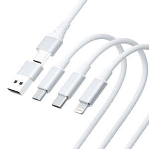 Obrazek 3MK KABEL HYPER 3w1 1,5m Biały USB-A/C do Micro/USB-C/Lightning