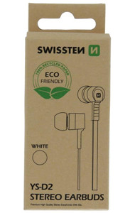 Obrazek SŁUCHAWKI PRZEWODOWE SWISSTEN YS-D2 WHITE ECO-PACK