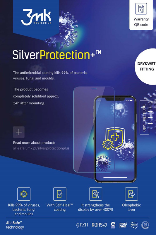 Obrazek 3MK AIO SILVERPROTECTION+ PHONE 5szt DRY-WET