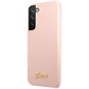 Obrazek GUESS Samsung S23+ SCRIPT METAL LOGO GUHCS23MLSLMGPP PINK/RÓŻOWY