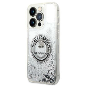 Obrazek KARL LAGERFELD IPHONE 14 PRO MAX LIQUID GLITTER RSG KLHCP14XLCRSGRS SILVER