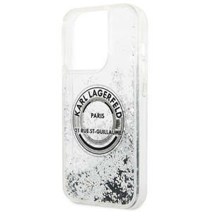 Obrazek KARL LAGERFELD IPHONE 14 PRO MAX LIQUID GLITTER RSG KLHCP14XLCRSGRS SILVER