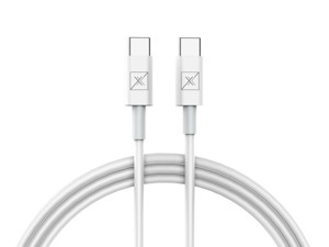 Obrazek Ładowarka SIECIOWA MX ALFA 20W PD+QC, USB-A+C + KABEL Type-C - Type-C 20W PD, WHITE/BIAŁY