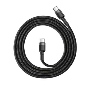 Obrazek KABEL BASEUS CAFULE PD 60W TYPE-C/C QC 3.0 1M GREY/BLACK