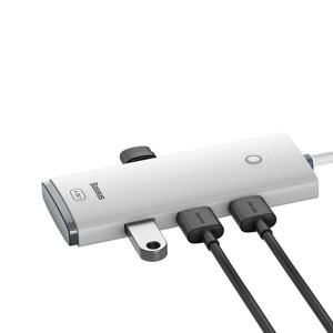 Obrazek HUB BASEUS LITE SERIES 4w1 2M USB-C DO 4xUSB 3.0 WHITE