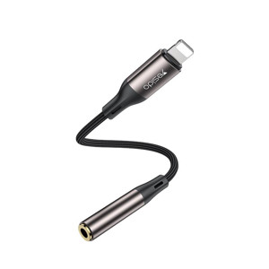 Obrazek Yesido Kabel Audio YAU45 Lightning-3.5mm Aux Female, 30cm, BLACK / CZARNY