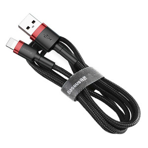 Obrazek KABEL BASEUS CAFULE USB/LIGHTNING 2,4A 1M RED/BLACK