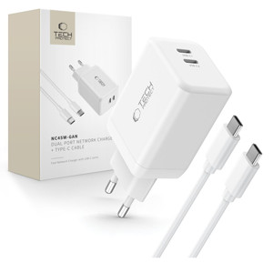 Obrazek TECH-PROTECT ŁAD SIEC NC45W GAN 2-PORT

+ CABLE USB-C WHITE