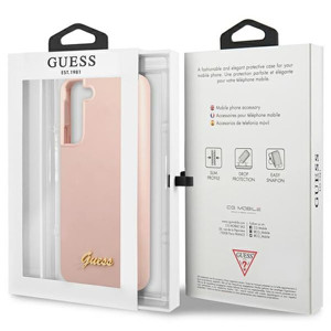 Obrazek GUESS Samsung S23+ SCRIPT METAL LOGO GUHCS23MLSLMGPP PINK/RÓŻOWY