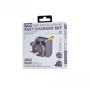 Obrazek Ładowarka PODRÓŻNA REMAX CHARGER SET 30W RP-U192 EU/UK/US BLACK