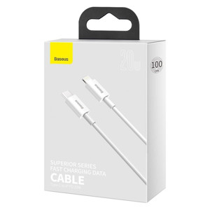 Obrazek KABEL BASEUS SUPERIOR SERIES 20W 1M USB-C/LIGHTNING WHITE