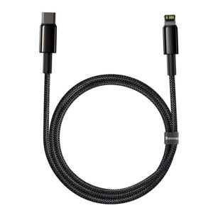 Obrazek KABEL BASEUS TUNGSTEN GOLD USB-C/ LIGHTNING 20W 1M BLACK