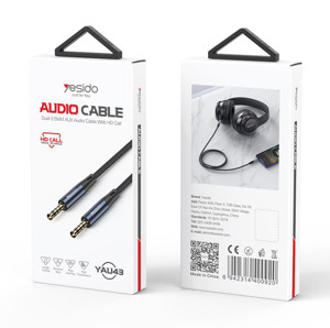 Obrazek Yesido Kabel Audio YAU43 3.5mm Aux Male - 3.5mm Aux Male, 1m, BLACK / CZARNY