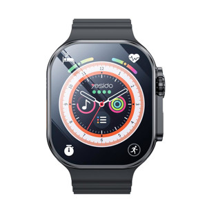 Obrazek Yesido IO24 Smartwatch BT5.0 +NFC 200mAh IPX4 (w zestawie 2 paski) BLACK / CZARNY