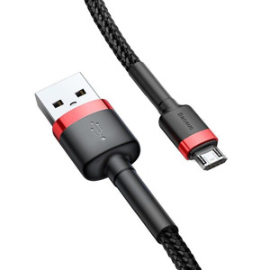 Obrazek KABEL BASEUS CAFULE USB/MICRO USB 2.4A 1M RED/BLACK