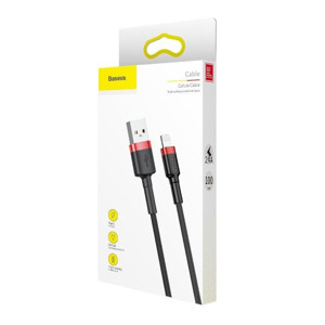 Obrazek KABEL BASEUS CAFULE USB/LIGHTNING 2,4A 1M RED/BLACK