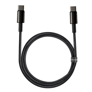 Obrazek KABEL BASEUS TUNGSTEN GOLD TYPE-C/TYPE-C 100W 2M BLACK FAST CHARGE