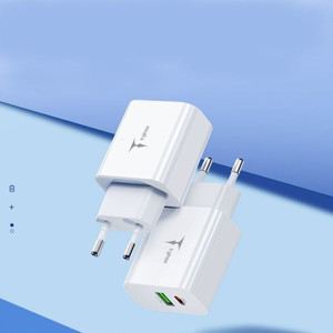 Obrazek Ładowarka sieciowa T-PHOX SPEEDY USB-C 20W/USB 18W PD QC + KABEL LIGHTNING 1M BIAŁA/WHITE