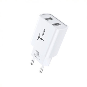 Obrazek Ładowarka sieciowa T-PHOX POCKET SERIES 2xUSB TCC-224 12W 2.4A WHITE