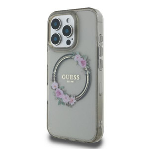 Obrazek GUESS IPHONE 16 PRO FLOWERS WREATH GUHMP16LHFWFCK CZARNY MAGSAFE