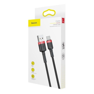 Obrazek KABEL BASEUS CAFULE USB/USB-C 2A 3M RED/BLACK