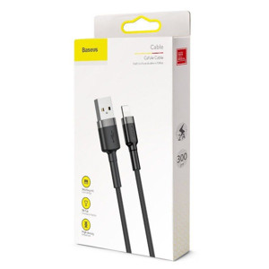 Obrazek KABEL BASEUS CAFULE USB/LIGHTNING 2A 3M GREY/BLACK