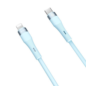 Obrazek NILLKIN DATA CABLE FLOWSPEED SILICON TYPE C-LIGHTNING PD 27W, BLUE / NIEBIESK