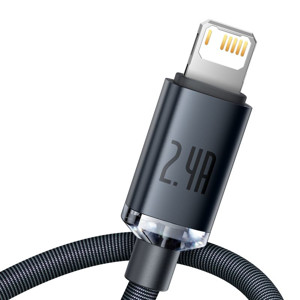 Obrazek KABEL BASEUS CRYSTAL SHINE USB/LIGHTNING 2.4A 1.2M BLACK