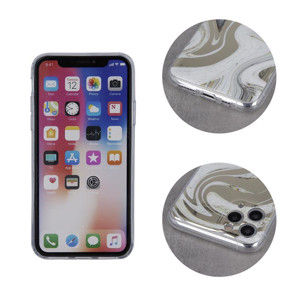 Obrazek ETUI MARMUR WAVE IPHONE 11 PRO WHITE-GOLD / BIAŁO-ZŁOTY