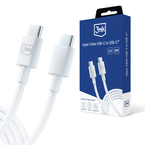 Obrazek 3MK KABEL HYPER USB-C/USB-C 100W 1,2m biały